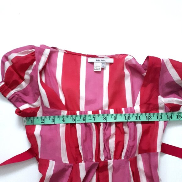Zara Striped Pink Silk and Cotton Top - Picture 6 of 8